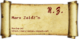 Marx Zalán névjegykártya