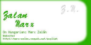 zalan marx business card
