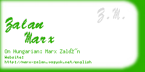 zalan marx business card